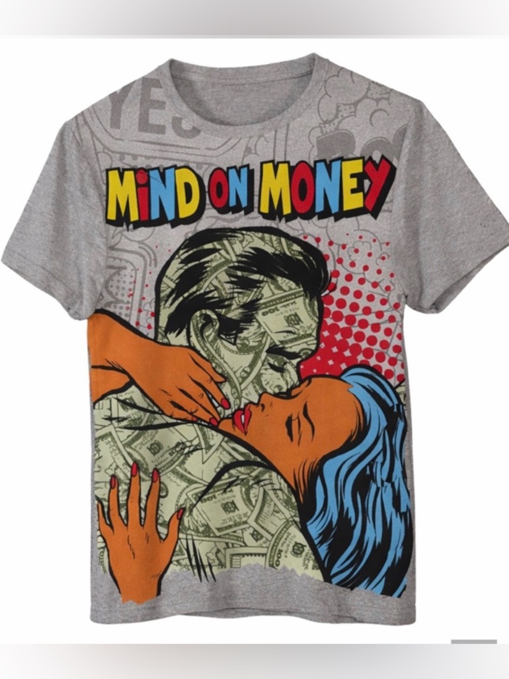 Brisco 'Mind On Money' Short Sleeve Tee - Gray sz L
